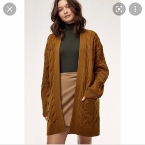 Aritzia cable-knit merino cardigan